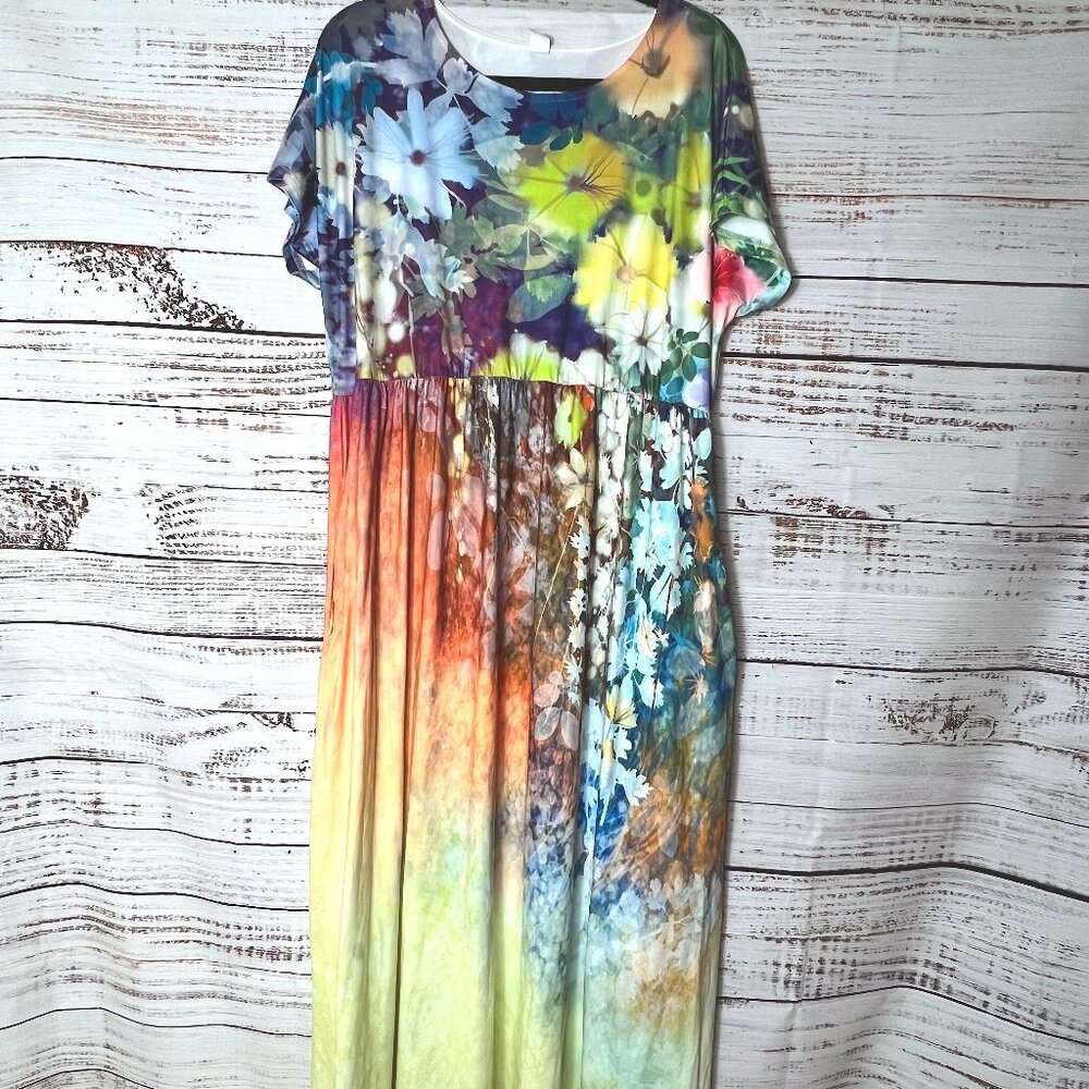 Pink Daisy Floral maxi dress size 1X